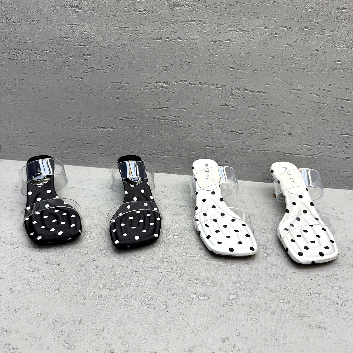 增高6cm-- 波点一字拖女夏季新款透明带百搭外穿时尚凉拖鞋高级感