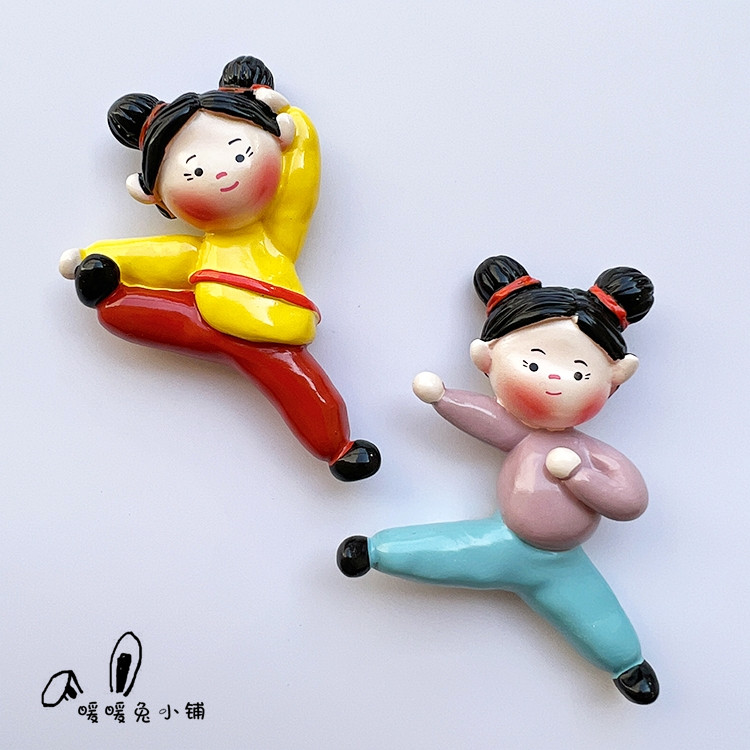 创意个性搞笑可爱卡通功夫武术娃娃冰箱贴装饰磁贴磁性贴磁力贴