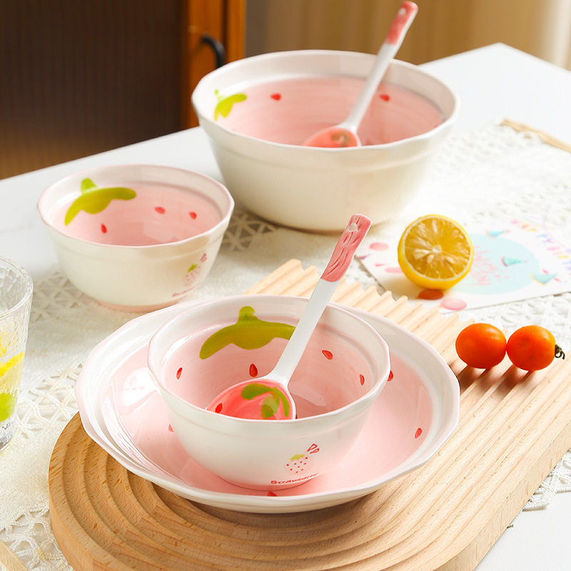 ins一人用碗碟套装家用碗盘组合日式可爱2人情侣餐具乔迁高级感