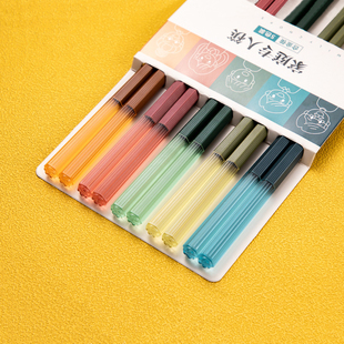 高颜值合金筷子家用高档耐高温防霉防滑一人一筷分色2022家庭新款