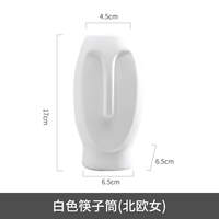 Nordic creative chopstick cage, household ceramic chopstick holder, quick spoon basket, spatula, knife and fork storage box, tabletop can drain water thumbnail 2
