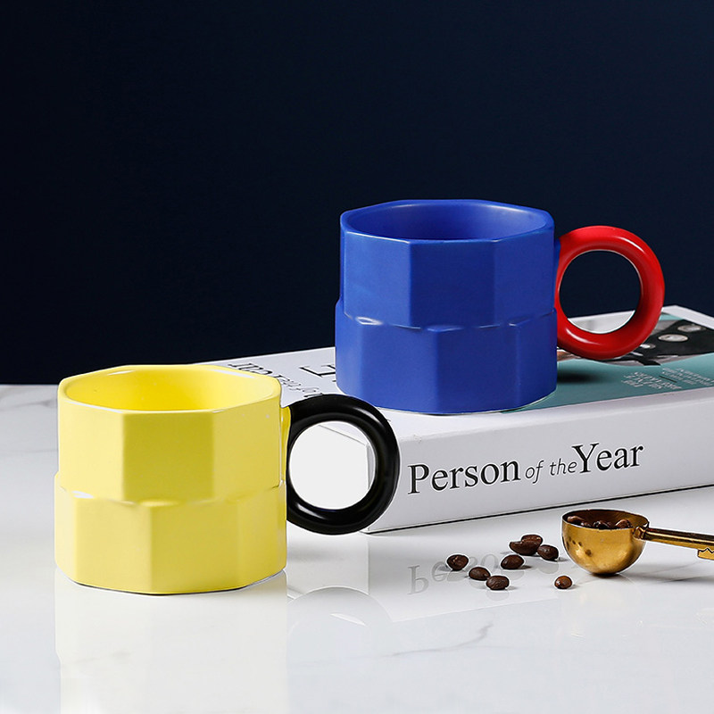 新款北欧高颜值马克杯陶瓷杯子套装家庭用水杯网红女办公室咖啡杯