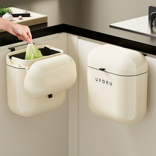 壁挂式垃圾桶家用高级感大号厨房卫生间厕所用窄缝带盖防水垃圾桶