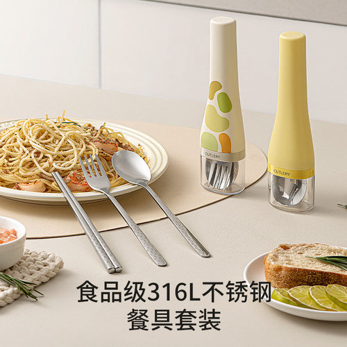 不锈钢筷子勺套装餐具一人用便携
