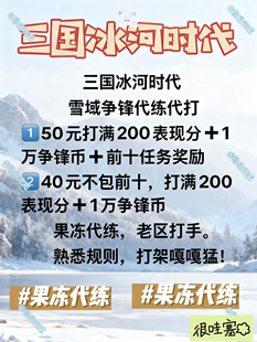 三国冰河时代雪域争锋代打代练等级代打争锋币表现分