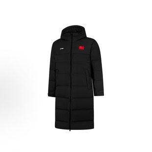 LiNing鸭绒男女同款长款连帽羽绒服AYMV659-4