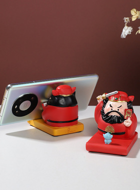 国潮福气神仙钟馗手机架创意工位搭子办公室桌面摆件公仔文创礼品