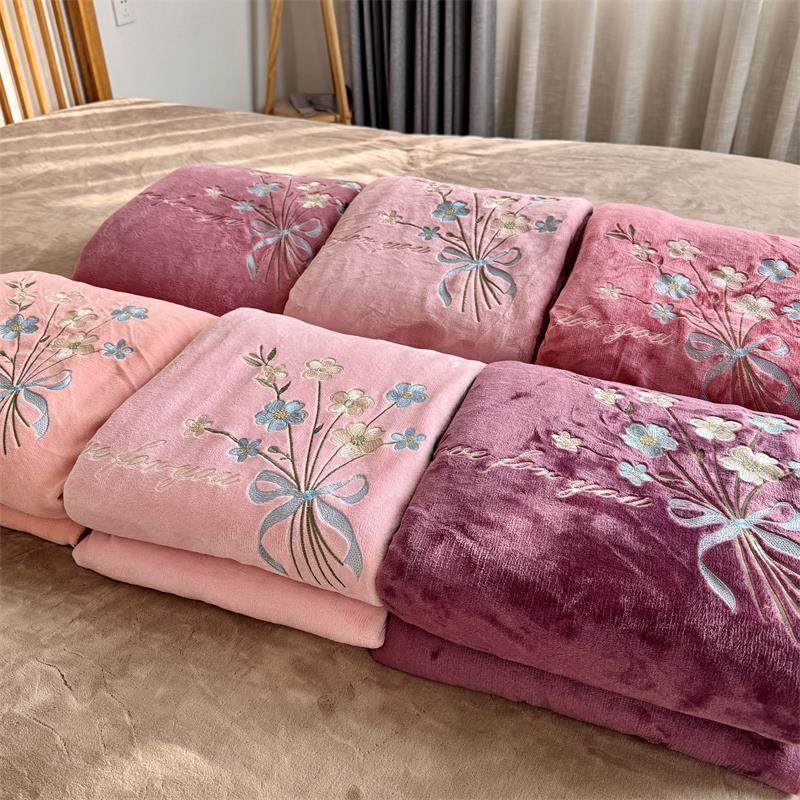 绣花牛奶绒被套冬季珊瑚绒加绒加厚高档法兰绒保暖水晶绒防静电,床上用品,被套,淘宝优惠券,粉丝福利购,淘宝优惠卷