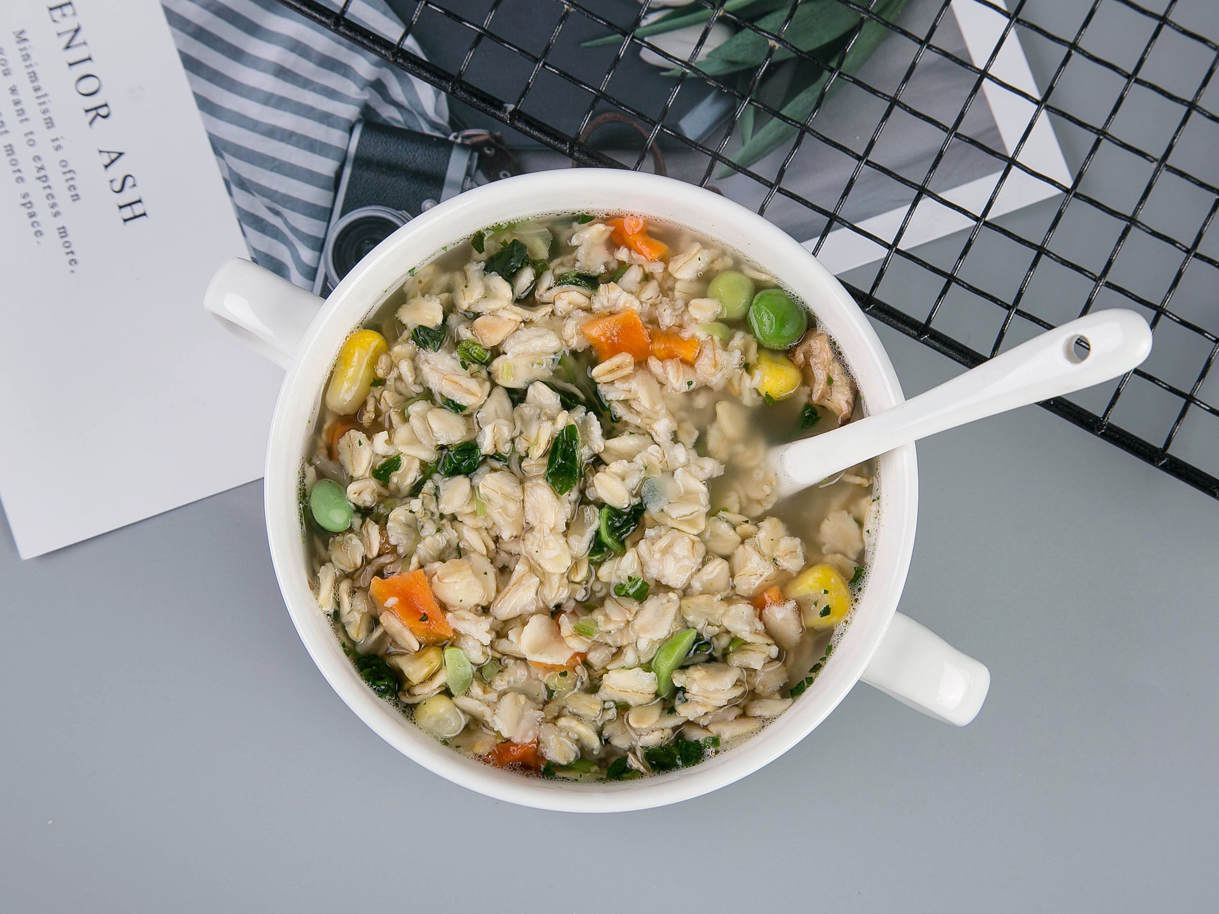 混合蔬菜燕麦片冲泡即食懒人早餐7种蔬菜营养早餐麦片500g