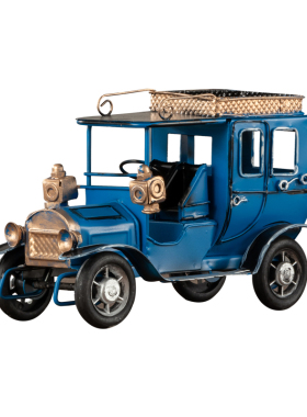 铁皮老爷车模型摆件办公室家居客厅书房红酒柜酒架博古架复古摆设