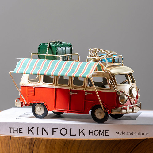 Saree/莎芮怀旧铁皮巴士汽车摆件