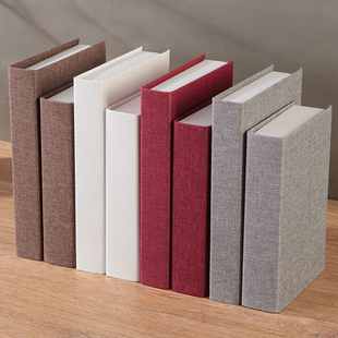 饰书 饰品摆件素色道具书柜样板房书房装 麻布仿真书新中式 家居装