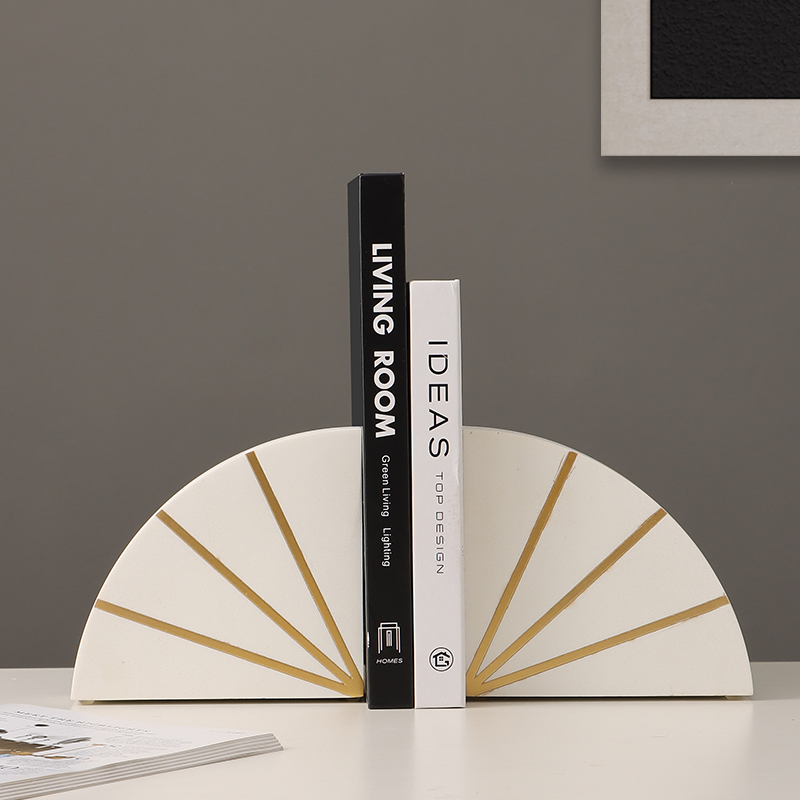 现代简约扇形书挡桌面摆件