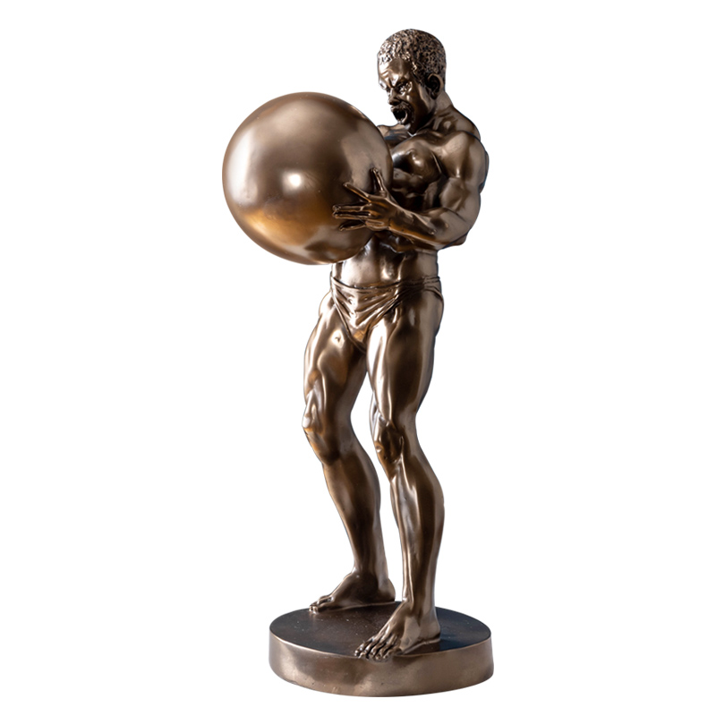现代轻奢简约大力士举球人物雕塑摆件励志创意送礼物乔迁恭贺礼品