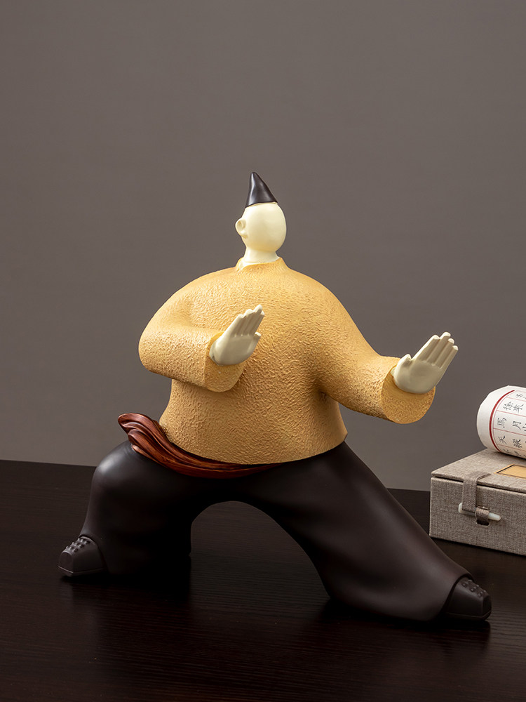 새로운 중국 스타일 크리 에이 티브 추상 문자 태극권 마스터 맞춤형 데스크탑 거실 입구 와인 캐비닛 장식 조명 럭셔리 장식품