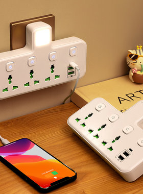 跨境供应多功能英标欧标美标转换器插座带usb+type-c快充电排插