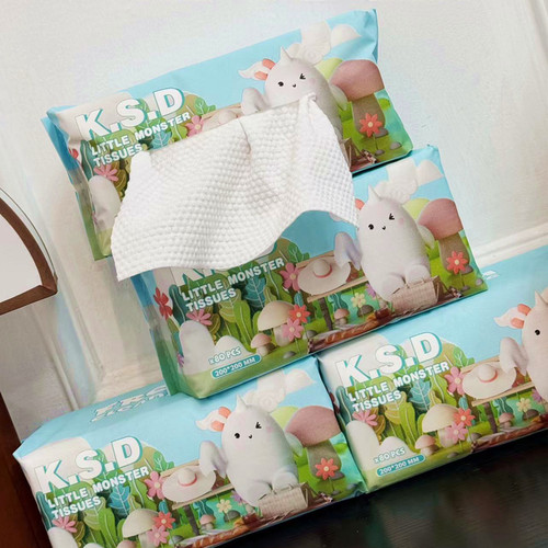 KSD小怪兽洗脸巾厚纯植物绵柔巾