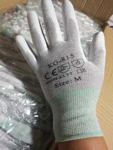 PU涂掌手套碳纤维防静电手套无尘手套电子厂手套劳保工作手套