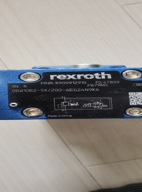 原装Rexroth力士乐R900912910 DBW10B2-5X/200-6EG24N9K4溢流阀