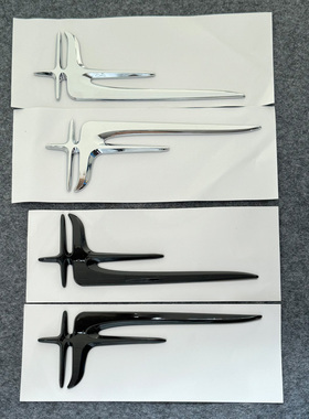 适用奔驰C级C200L E级E300L A级A20L叶子板长轴侧标C柱V8字标黑色