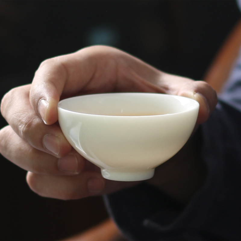 70ml德化白瓷斗笠杯羊脂大号茶杯