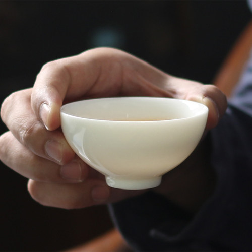 70ml德化白瓷斗笠杯羊脂大号茶杯