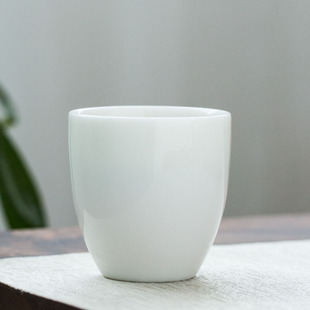 德化白瓷 100毫升羊脂玉瓷大号品茗杯功夫茶具单杯主人杯茶杯纯白