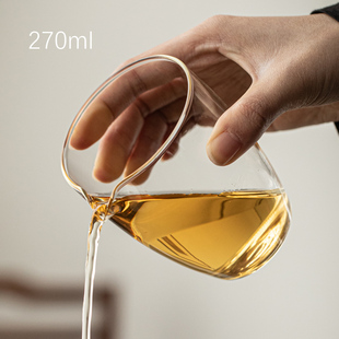 270ml玻璃公道杯鹰嘴出水断水好玻璃分茶器耐高温茶海茶具配件
