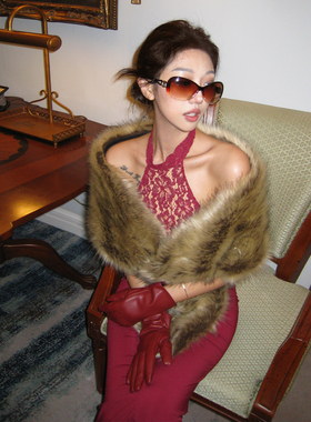 Kilonova环保皮草围脖围巾秋冬季百搭毛毛披肩女外搭高级感加厚