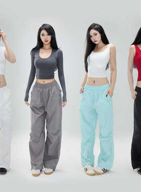 清仓特价！不退不换！Kilonova美式高街休闲裤女夏季宽松直筒长裤