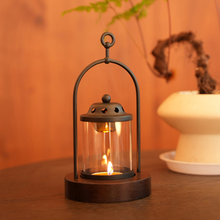 沉香熏香灯奇楠碎料精油蜡烛香薰灯熏香炉家居摆件复古户外防风