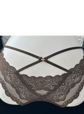 甜心后细带内裤透明诱惑约会战袍镂空三角裤性感黑色纯欲蕾丝女士