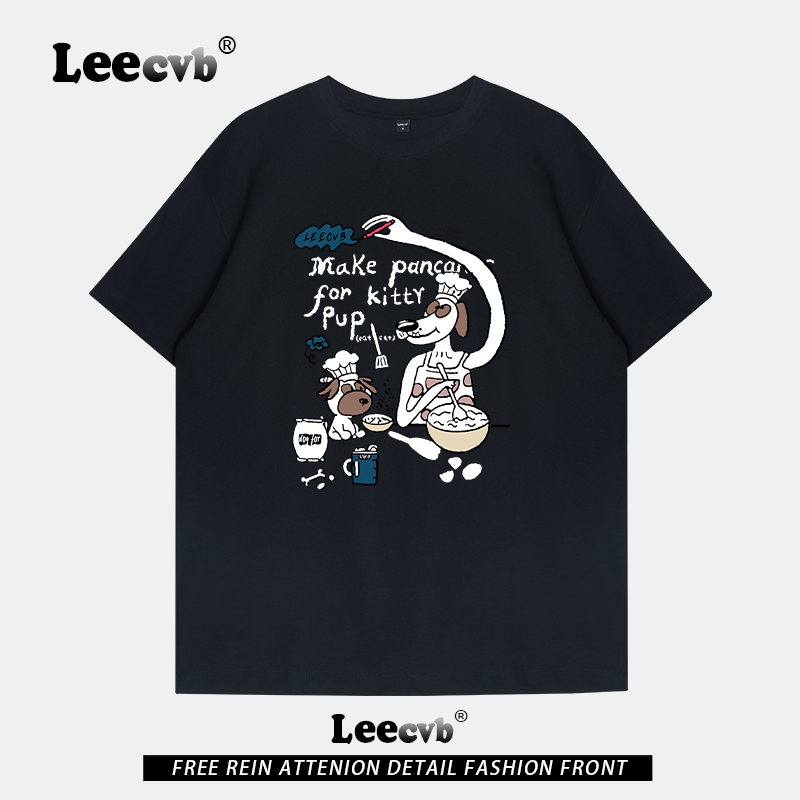 【奥莱正品】LEEcvb官方潮牌图案纯棉短袖t恤男女同款联名上衣夏