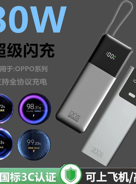 80W适用OPPO一加Reno13超级67闪充K12x充电宝100瓦10Pro冲k11十k9
