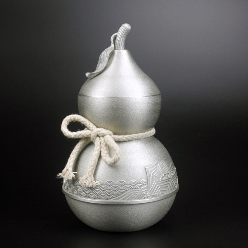 锡制大号茶叶罐葫芦摆件马来西亚锡茶具锡器茶罐家居客厅装饰品