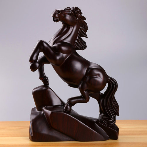 红花梨实木马摆件动物生肖木雕马中式家居办公室木质工艺品 - 封面