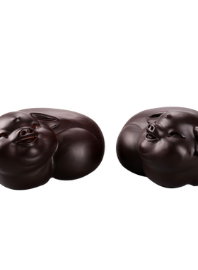 黑檀木生肖猪实木雕刻摆件木质工艺礼品家居客厅摆件开业乔迁