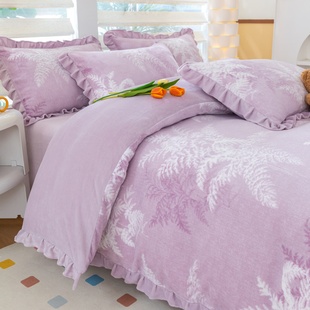 韩版加厚牛奶绒四件套冬季保暖珊瑚双面绒床单被套加绒床上裸睡