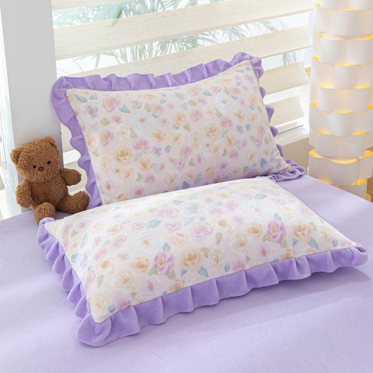 牛奶绒双面绒枕套2只装韩版加厚