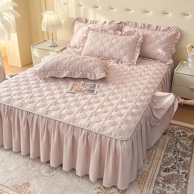 新款夹棉床裙四季床围裙罩床罩单件款防滑床单下摆带裙边防尘遮丑