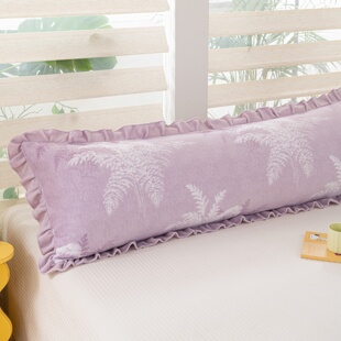 加厚牛奶绒长枕套加长款 情侣枕头套1.2m1m花边双面绒珊瑚绒枕芯套