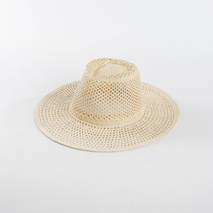 春夏新款时尚休闲手编镂空宽檐纸草草帽户外沙滩防晒遮阳网红草帽