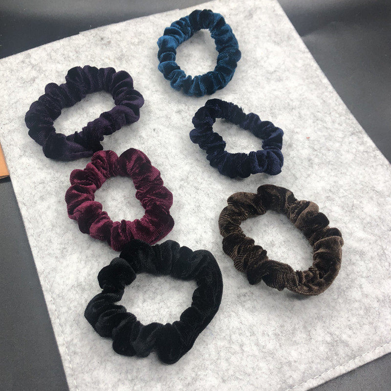 韩国绒布黑色头绳扎发皮筋