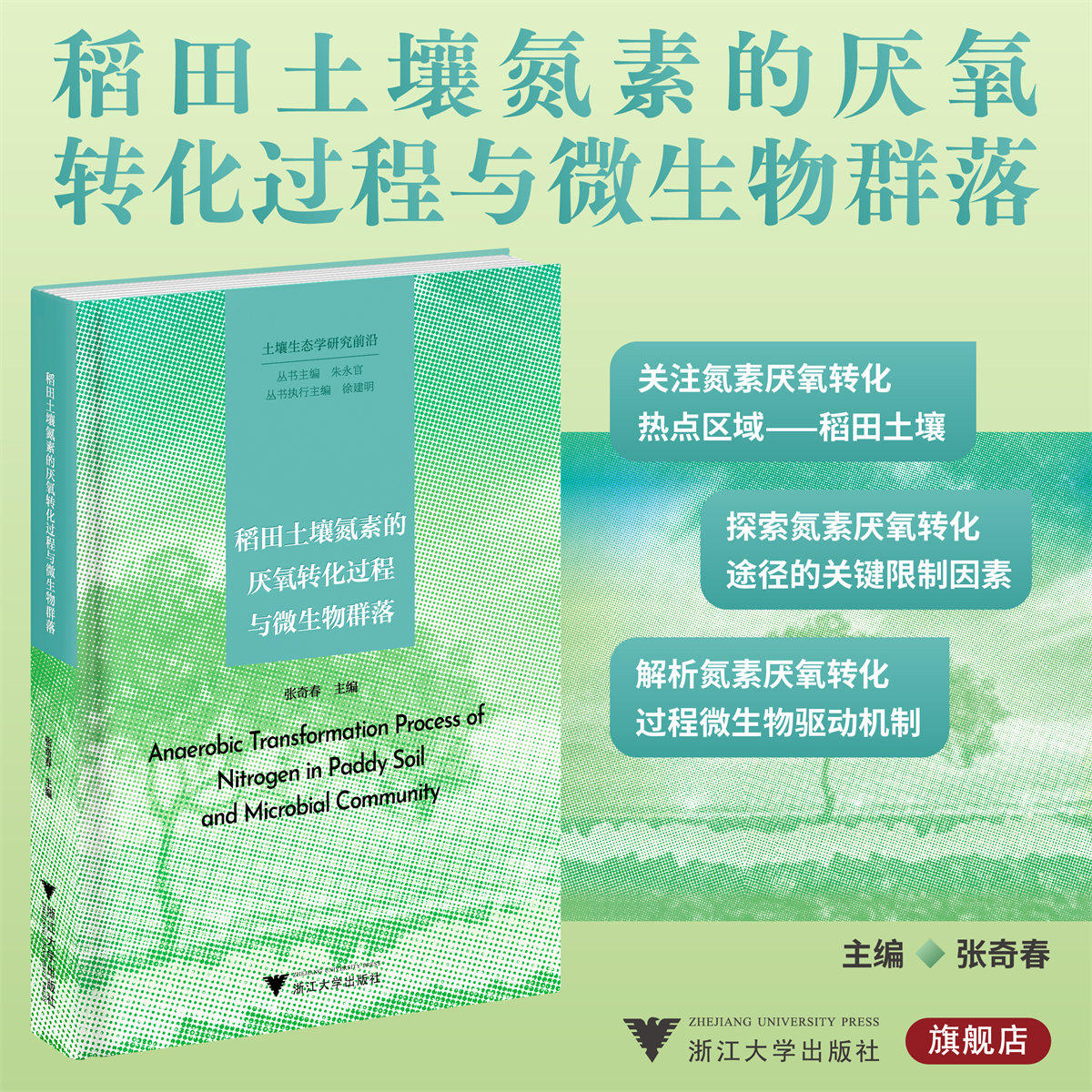 稻田土壤氮素的厌氧转化过程与微生物群落/土壤生态学研究前沿/张奇春 主编/丛书主编 朱永官/浙江大学出版社/氮素循环/微生物组