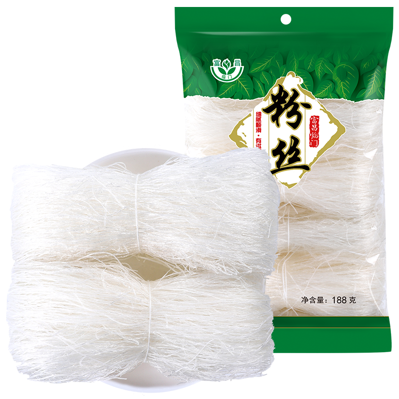 富昌龙口产区精品粉丝188g豌豆粉条扇贝海鲜蒜蓉细粉米线凉拌火锅