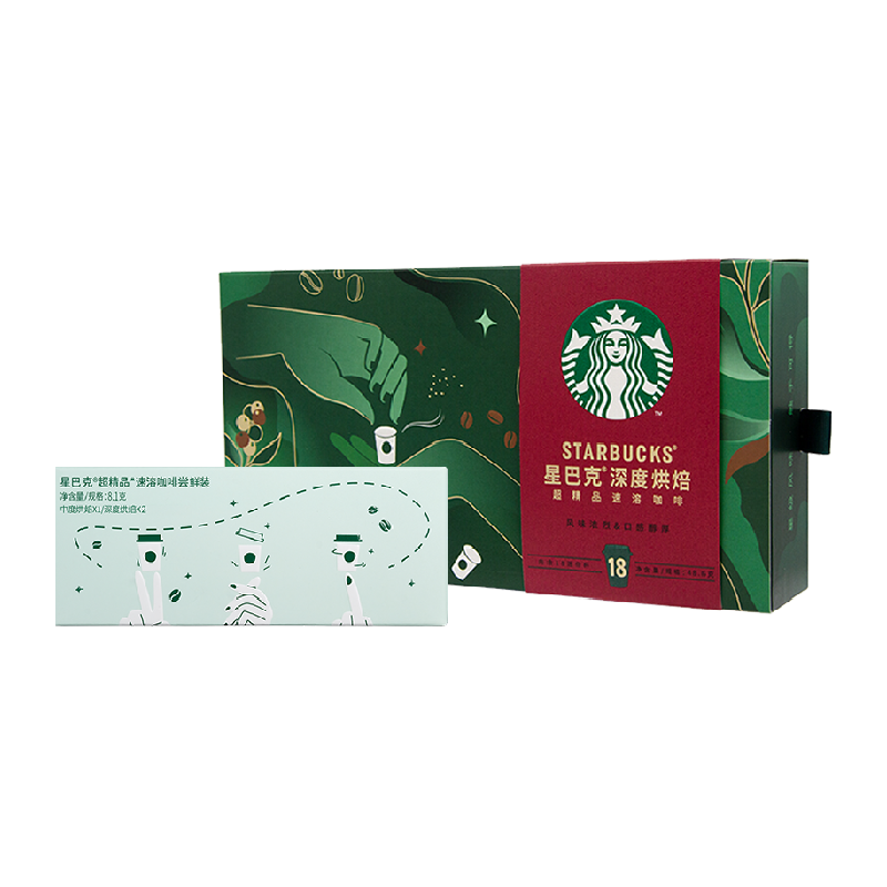 星巴克随星杯深度烘焙2.7g*18+3杯尝鲜装冻干黑咖啡速溶即溶咖啡