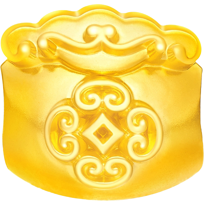周大福小巧福袋足金新款转运珠