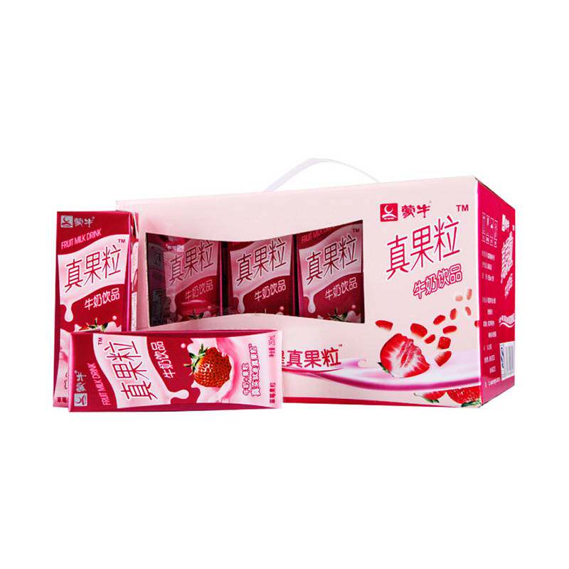 蒙牛真果粒牛奶饮品饮料草莓果粒250g*12盒/箱中粮自然品质学生属于什么档次？