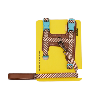 zeze狗狗牵引绳工字型防挣脱外出狗绳可调节小型犬皮质胸背带1个