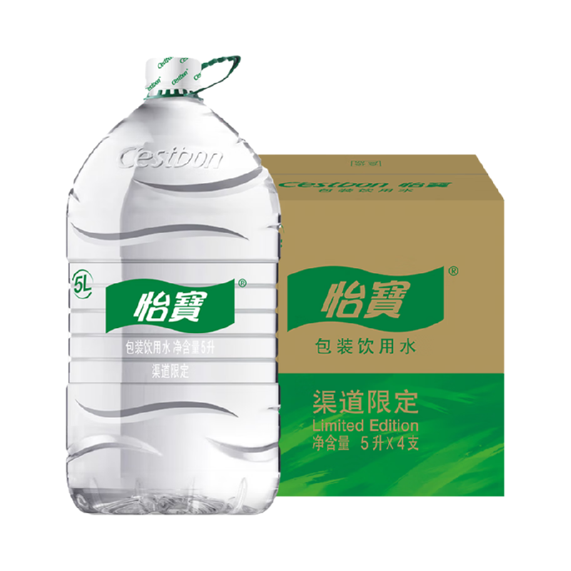 怡宝大瓶桶装饮用水5L×4桶